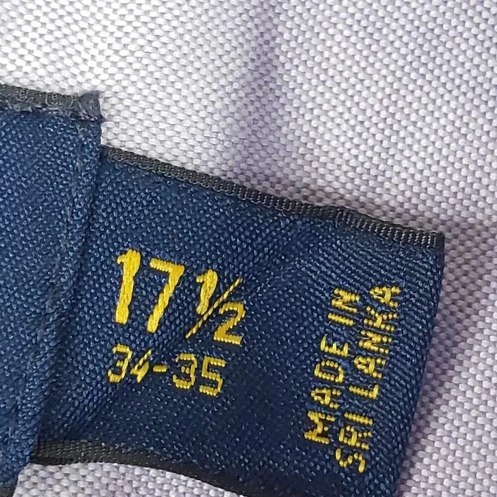 Polo Ralph Lauren Shirt Oxford Mens XL 17.5 Solid Blue LS Button Down